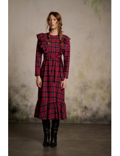 VESTIDO GRACIELA AZUL/ROJO