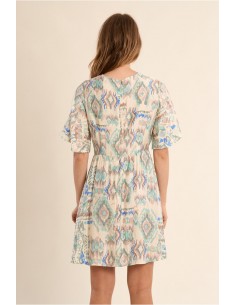VESTIDO CORTO ESTAMPADO ÉTNICO 2