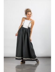 VESTIDO BLANCO Y NEGRO LARGO