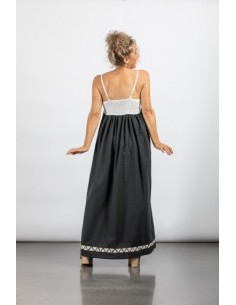 VESTIDO BLANCO Y NEGRO LARGO 2